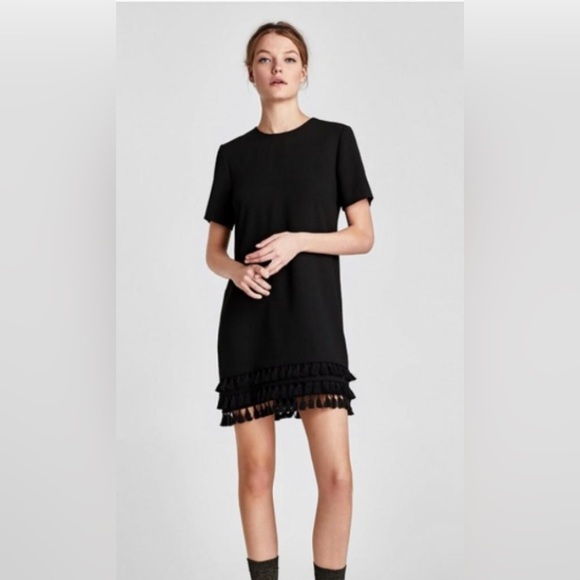 ZARA SHIFT tassel fringed dress - Picture 11 of 12